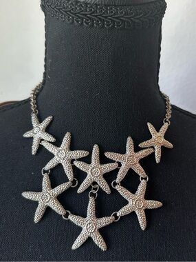 Silver Starfish Statement Necklace
